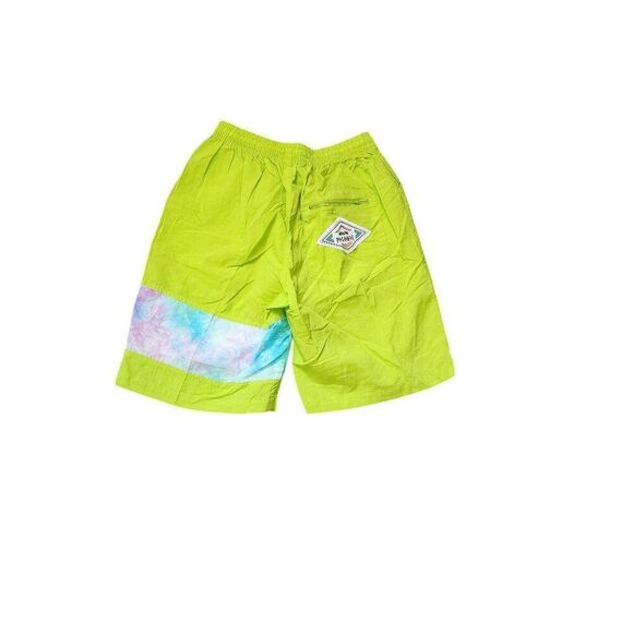 Vintage 80s Costa Picante Shorts Swim Trunks Mens S Lime Green Zip Pockets - Picture 4 of 7